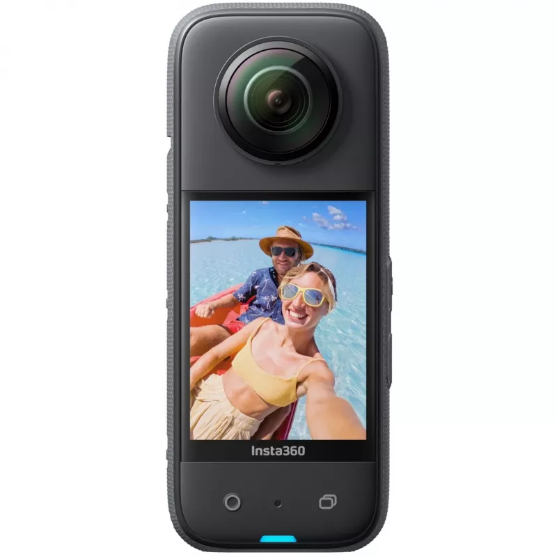 Kamera sportowa Insta360 X3 — 72 MP, 5K Ultra HD (5760×2880), 100 kl./s, CMOS, Wi‑Fi, wbudowany wyświetlacz, MicroSD, 0,508 kg, czarna