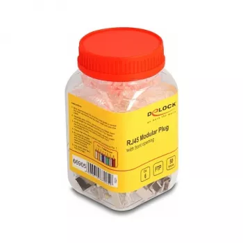 DeLOCK Wtyk modułowy RJ45 Kat.6 50 szt. z osłonami przeciwgniotącymi