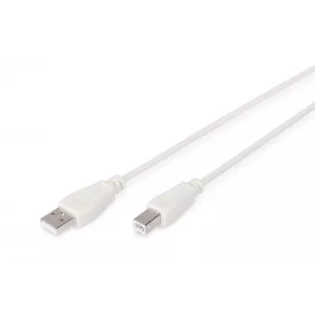 Kabel połączeniowy Assmann USB, typ A - B M/M, 1,8 m, USB 2.0, UL, beżowy (AK-300102-018-E)