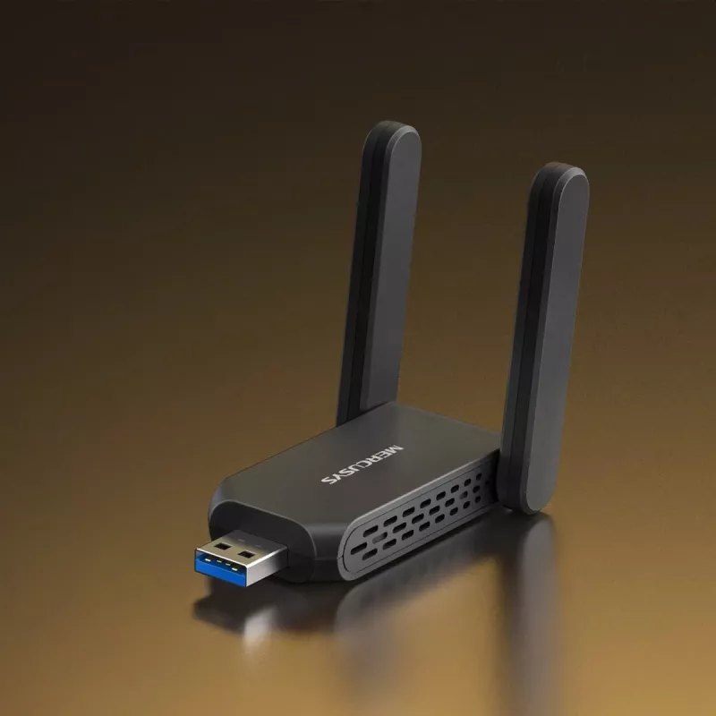 Adapter Wi‑Fi USB MERCUSYS MA72XH AX1800 z antenami o wysokim wzmocnieniu, USB-A Plug‑and‑Play