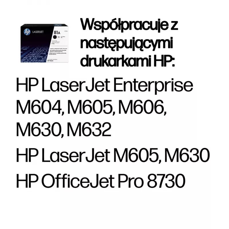 HP 81A Czarny oryginalny toner LaserJet, 10500 stron, czarny, 1 szt.