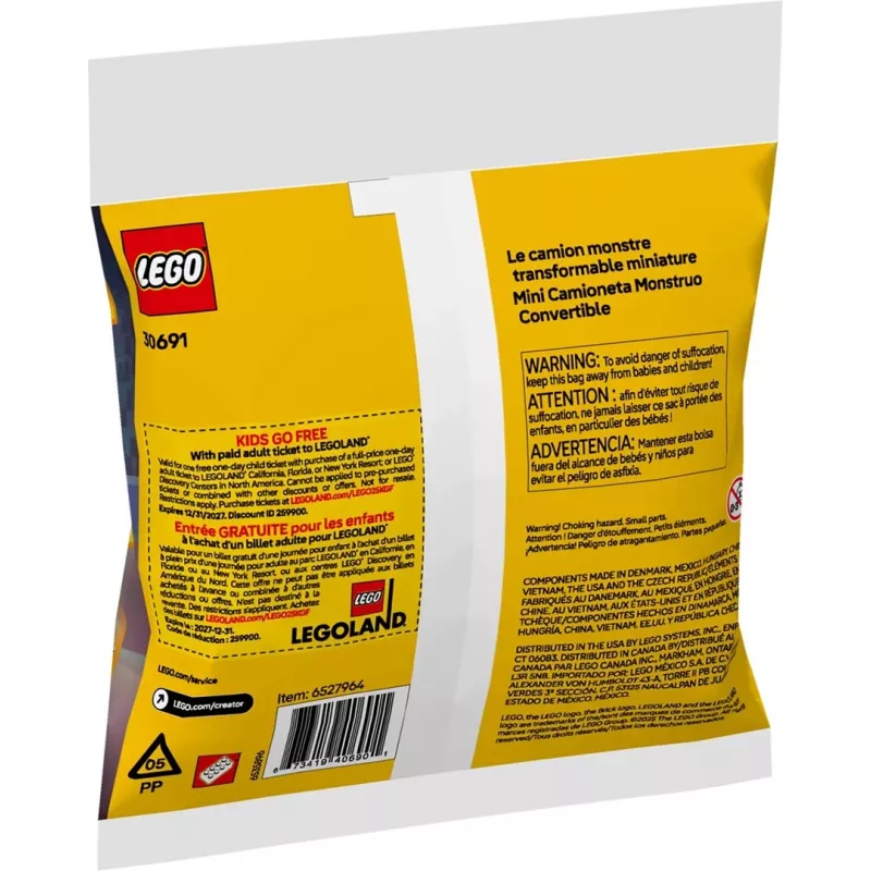 LEGO CREATOR 3 W 1 30691 Mini kabriolet Potwór