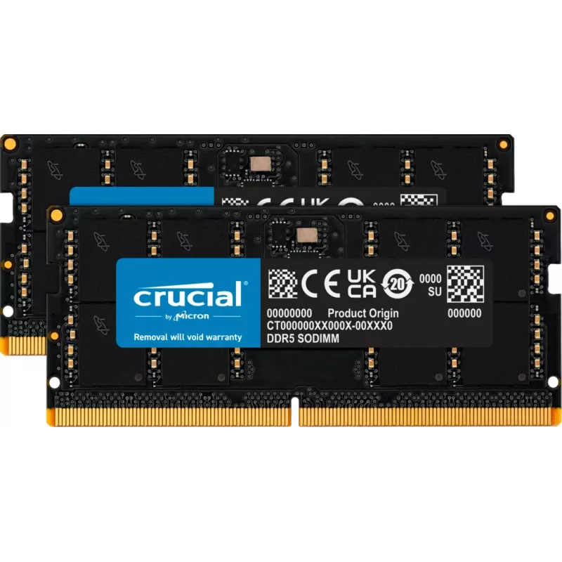 SO-DIMM 64 GB DDR5-4800 (2x 32 GB) Dual-Kit, Arbeitsspeicher schwarz, CT2K32G48C40S5