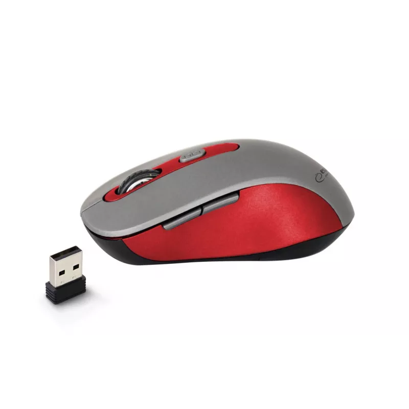 Bezprzewodowa mysz optyczna ESPERANZA EM131R 2,4 GHz, 1600 DPI, symetryczna, nano odbiornik USB, 6 przycisków, szara