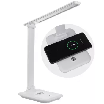 Lampa biurkowa LED MACLEAN MCE616W 9W z wbudowaną ładowarką bezprzewodową Qi