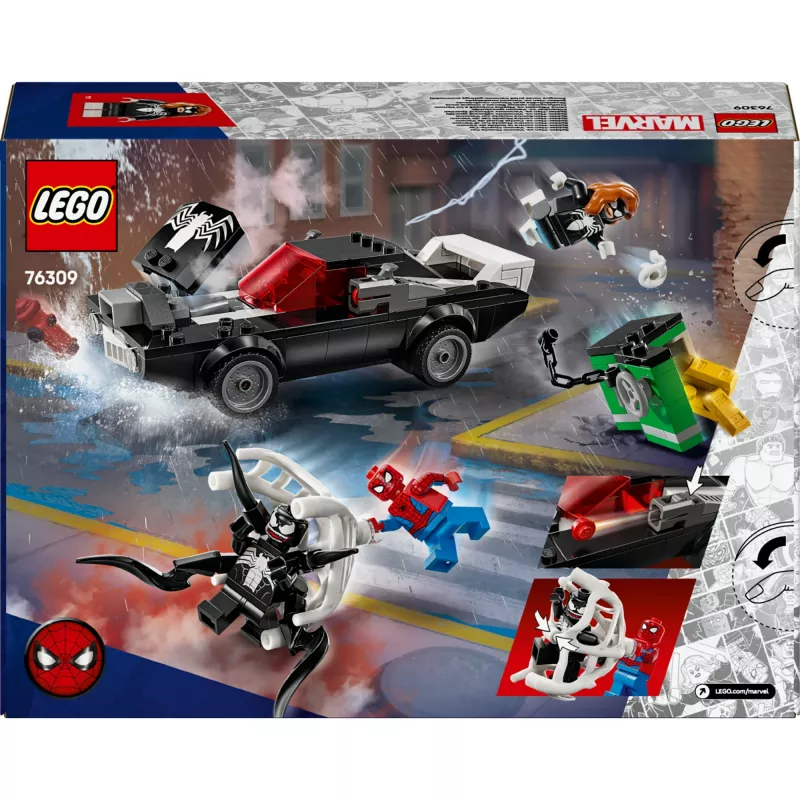Zestaw konstrukcyjny LEGO Marvel Super Heroes Spider-Man vs. Venom Muscle Car 76309 — 254 elementy, 3 minifigurki, wiek 7+