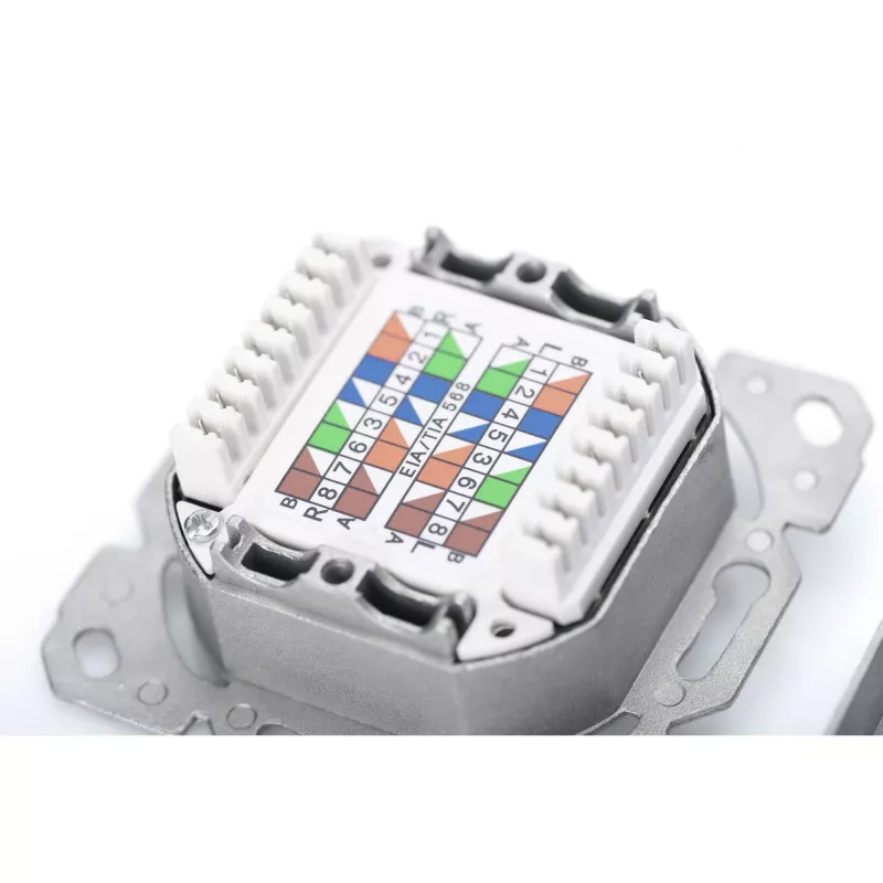 CAT.6A Datenanschlussdose, Aufputz, geschirmt, 2x RJ-45 LSA (weiß, 5 Stück, Klasse E)