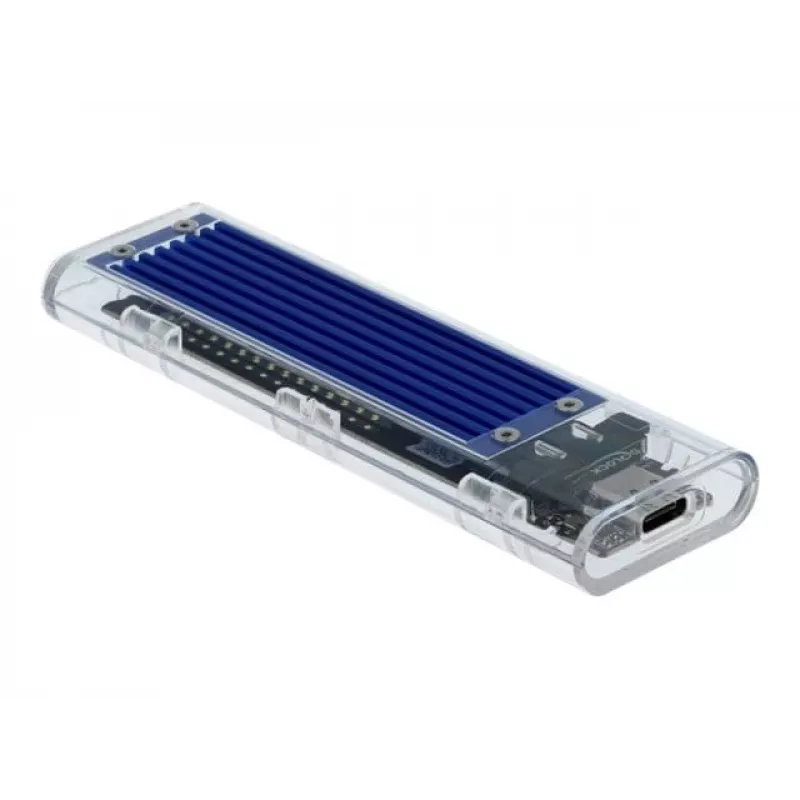 Obudowa SSD DeLOCK 42620 Zewnętrzna obudowa dla M.2 NVME PCIe SSD z portem USB Typu-C żeńskim, przezroczysta
