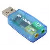 Zewnętrzna karta dźwiękowa USB Gembird Virtus2 — interfejs USB, słuchawki 3,5 mm, niebieski przezroczysty