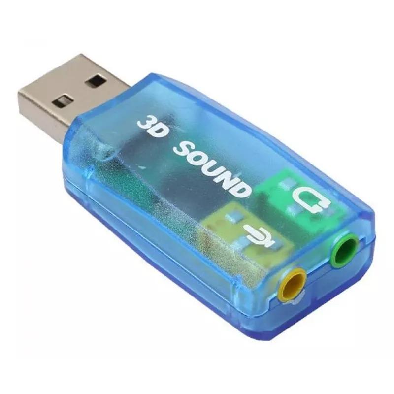 Zewnętrzna karta dźwiękowa USB Gembird Virtus2 — interfejs USB, słuchawki 3,5 mm, niebieski przezroczysty