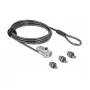 kabel lock DELOCK 20677 — combination laptop security kabel 2 m, Ø 4.4 mm, Czarny/srebrny