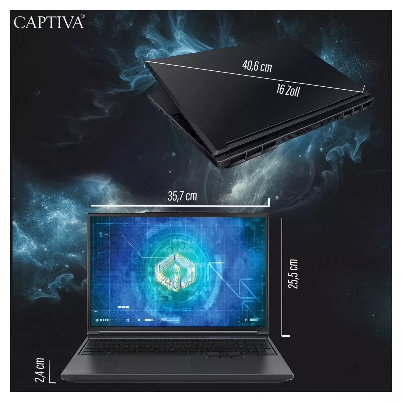 Laptop Captiva 99480 — model 99480, no OS installed, onboard/discrete GPU not available