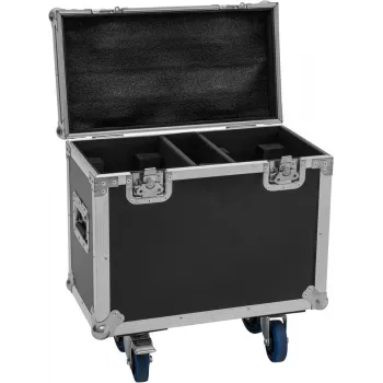 Flightcase Roadinger 2x TMH-B120 z kółkami — podwójna skrzynia transportowa typu rack do dwóch urządzeń TMH-B120