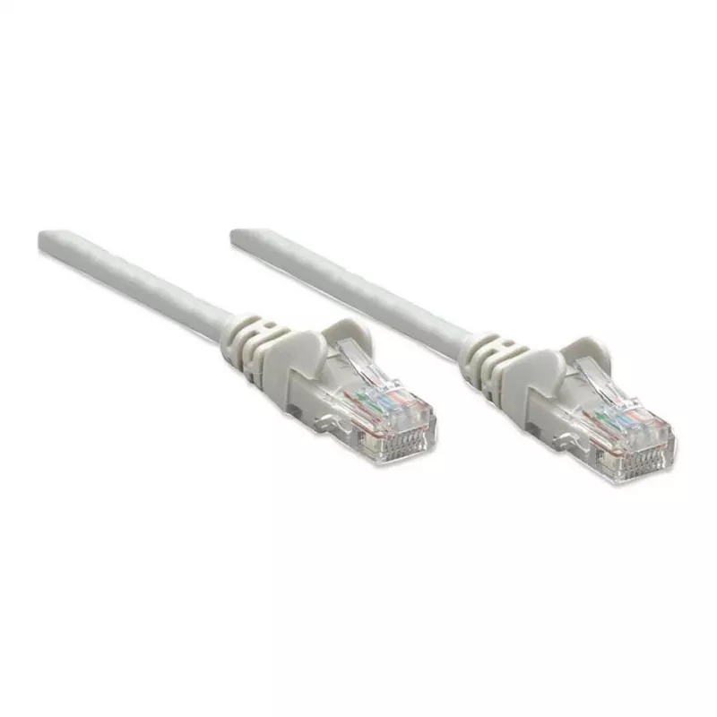 Kabel krosowy sieciowy Intellinet, Cat6, 2 m, szary, CCA, U/UTP, PVC, RJ45, pozłacane styki, bez zaczepów, z osłonką, dożywotnia gwarancja