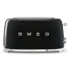 Smeg - TSF02 Toster 4 kromki - Czarny/lakierowany/WxSxG 41x20,8x21,5 cm/6 stopni opiekania/1500W