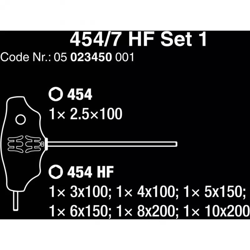 454/7 HF Set 1 Quergriff-Schraubendreher + Rack, 7-teilig (schwarz/grün, mit Haltefunktion)