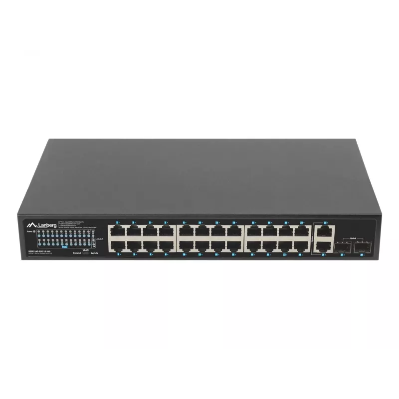 Niezarządzalny przełącznik LANBERG RSGE-24P-2GE-2S-360 z 24 portami Ethernet RJ-45