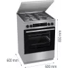 Gorenje GKS6C71XF Wolnostojąca kuchenka z piekarnikiem Srebrna