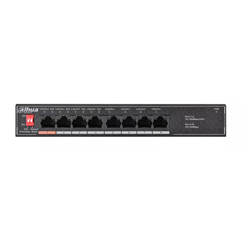 Dahua Technology PoE SF1008LP Unmanaged L2 Fast Ethernet (10/100) Power over Ethernet (PoE) Czarny