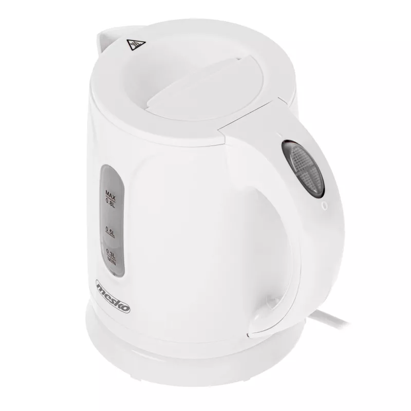 Czajnik Mesko | MS 1376 | Elektryczny | 850 W | 0,8 L | Plastik | Obrotowa podstawa 360° | Biały