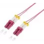 Kabel krosowy światłowodowy cienki OM4 LC-LC duplex szmaragdowo-fioletowy 0,5 m