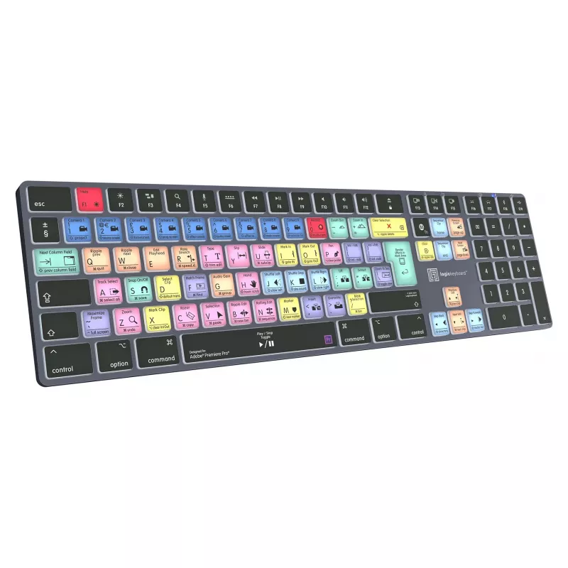 Klawiatura LogicKeyboard Titan DE Mac do Adobe Premiere Pro CC — układ niemiecki