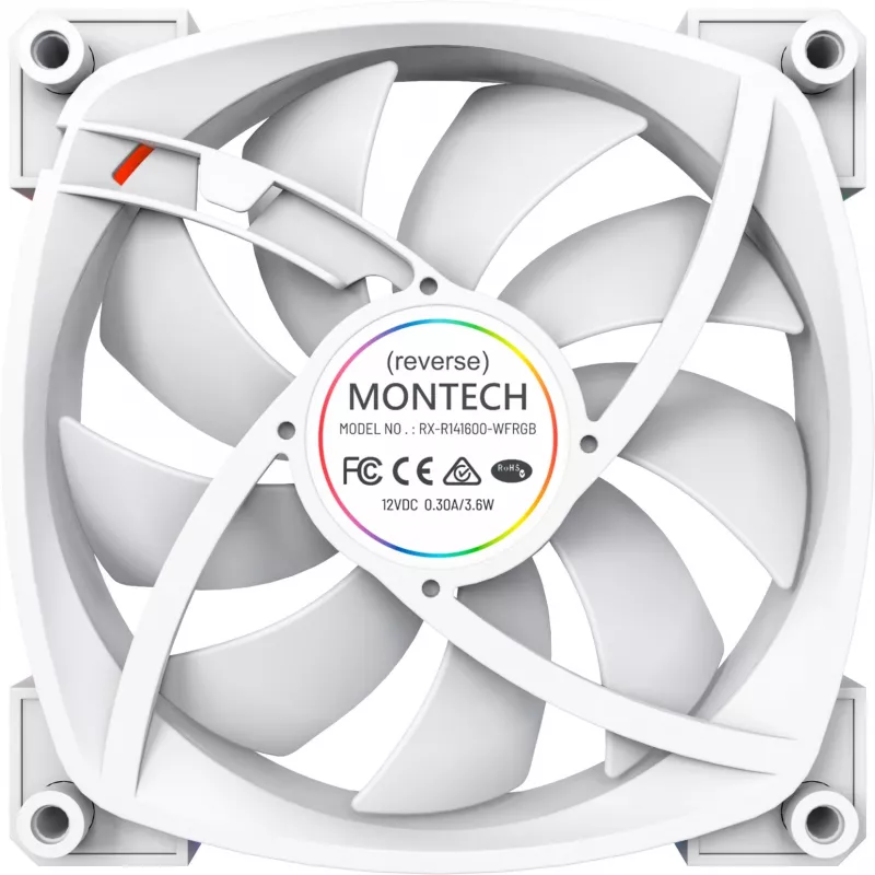 Montech RX140 PWM 140mm ARGB Wentylator obudowy - Biały