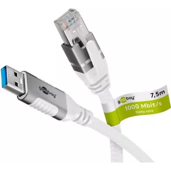 Kabel sieciowy Goobay 74162 USB A RJ-45 Cat6 7,5 m Biały