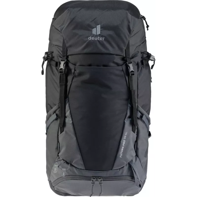 Plecak Deuter Futura Pro 38 L — 38 L plecak turystyczny i wspinaczkowy, wentylowane plecy, pas biodrowy, pas piersiowy, czarny