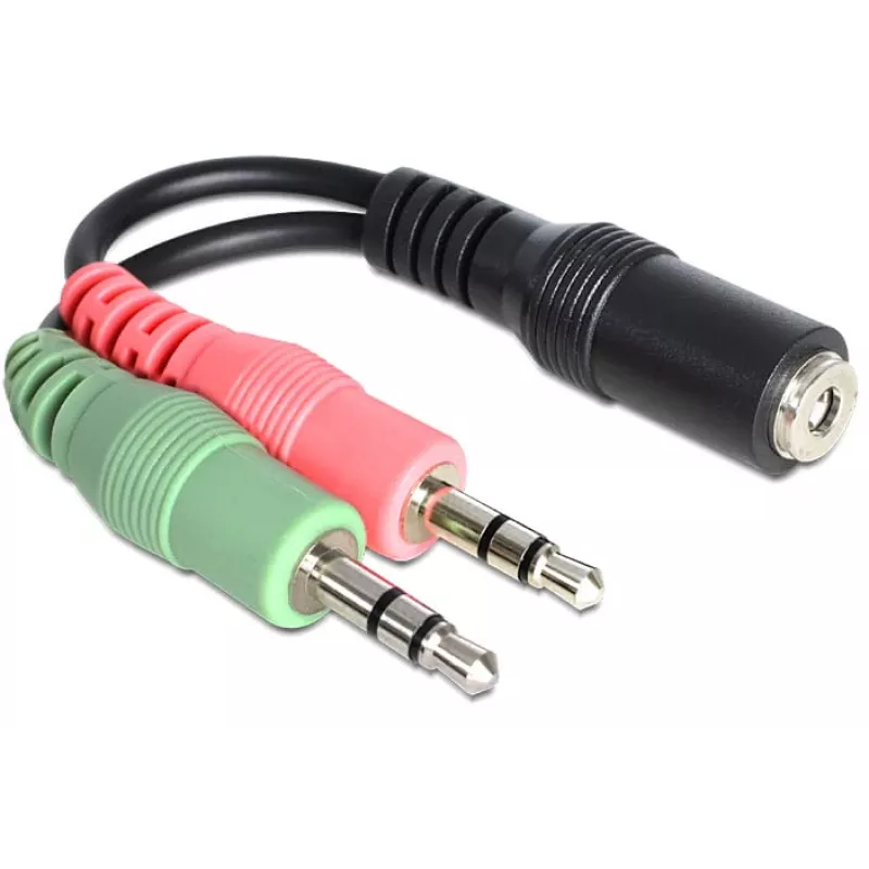Delock - Audio-Adapter - Stereo Mini-Klinkenstecker weiblich zu Stereo Mini-Klinkenstecker männlich - 12 cm