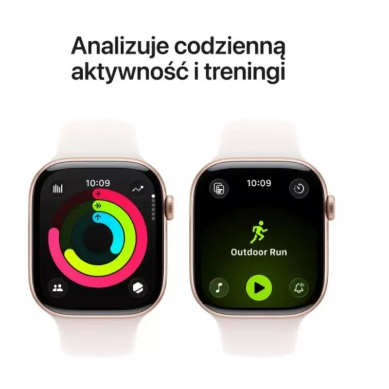 Apple Watch Series 11 GPS 46mm Koperta aluminiowa w kolorze Rose Gold z paskiem Light Blush Sport S/M