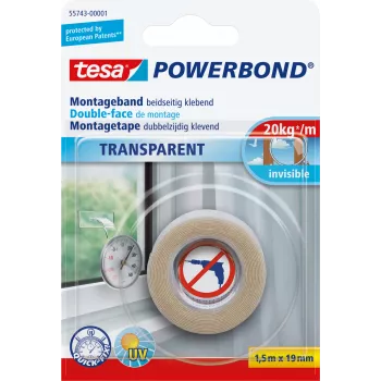 Taśma montażowa Tesa Powerbond TRANSPARENT 1.5m 19mm