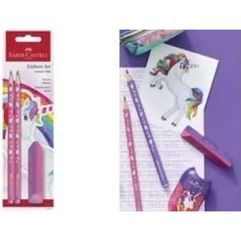 Zestaw ołówków drewnianych Faber-Castell Einhorn HB Różowy — 1 zestaw