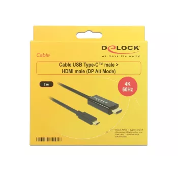 Kabel wideo DeLOCK 85291 USB Type-C HDMI 2 m Czarny