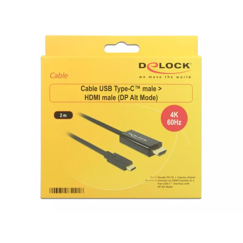 Kabel wideo DeLOCK 85291 USB Type-C HDMI 2 m Czarny