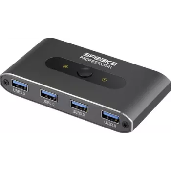 SpeaKa Professional Przełącznik USB 3.2 Gen 1 (USB 3.0) 2-portowy Szary (SP-13712096)