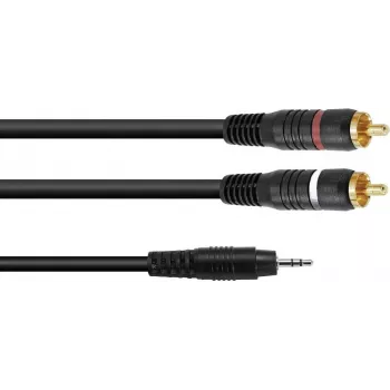 Kabel przejściówka audio Omnitronic jack 3,5 mm na 2×RCA, 6 m, model 30225148