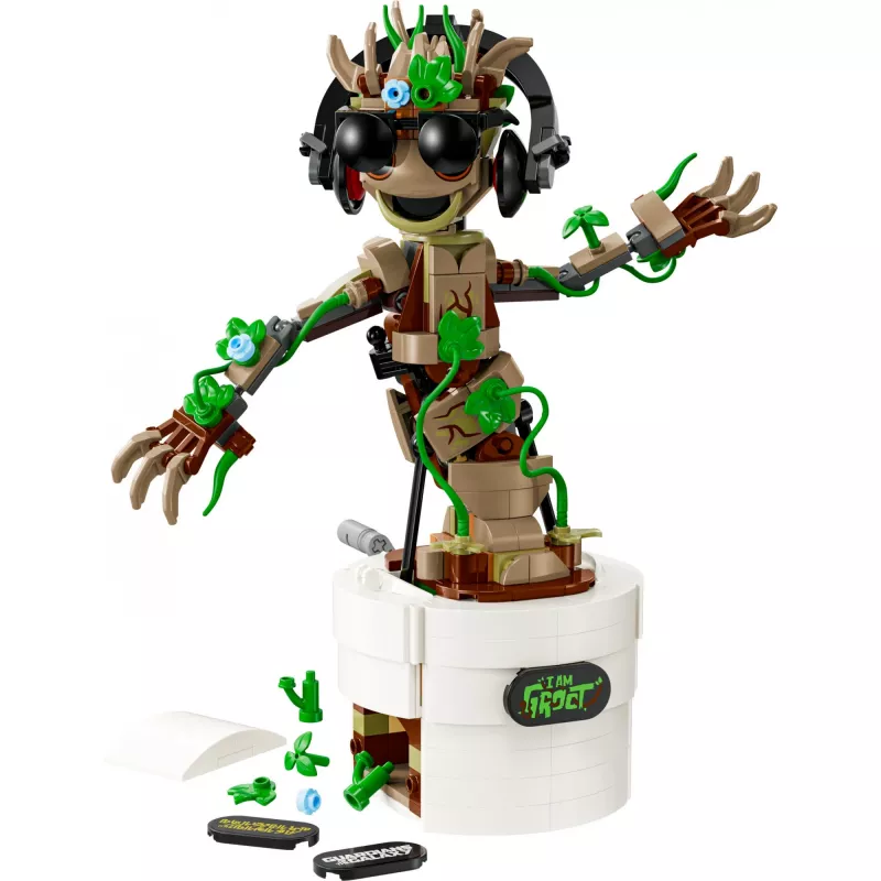 LEGO Marvel Tańczący Groot Składana Animowana Figurka Akcji Postać z Strażników Galaktyki Interaktywny Zestaw Zabawkowy dla Dzieci Superbohater