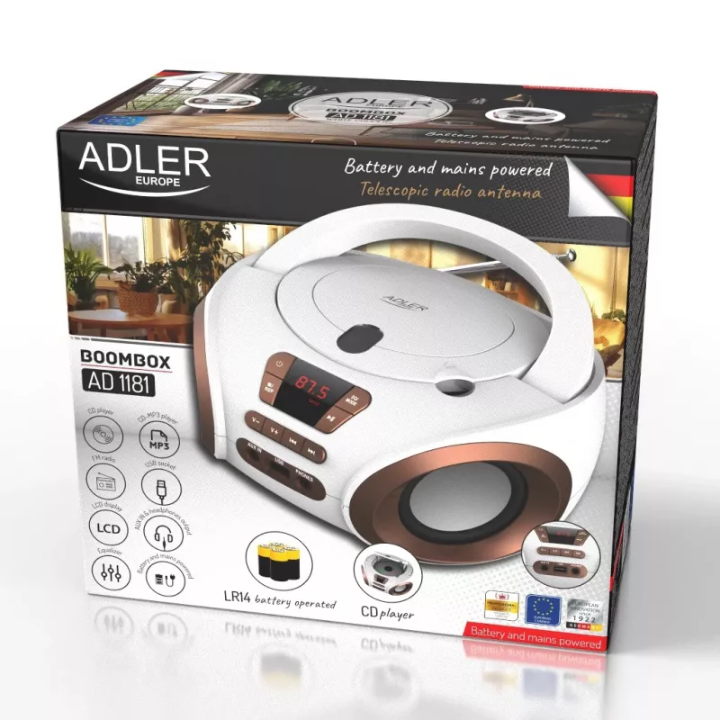 ADLER AD 1181wc - Odtwarzacz CD/MP3 (boombox)