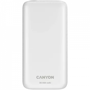 Power bank CANYON PB-301 LED 30000 mAh PD 20W QC 3.0 Biały