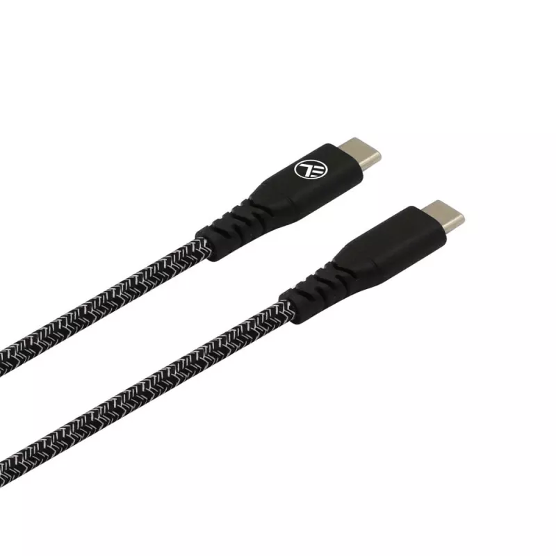 Kabel USB typu C do typu C Tellur TLL155471, 1 m, 3 A, 60 W PD, nylonowy oplot, czarny