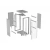19-calowa szafa stojąca LANBERG 32U 600×800 mm szara z drzwiami szklanymi i LCD (płaski Pack)