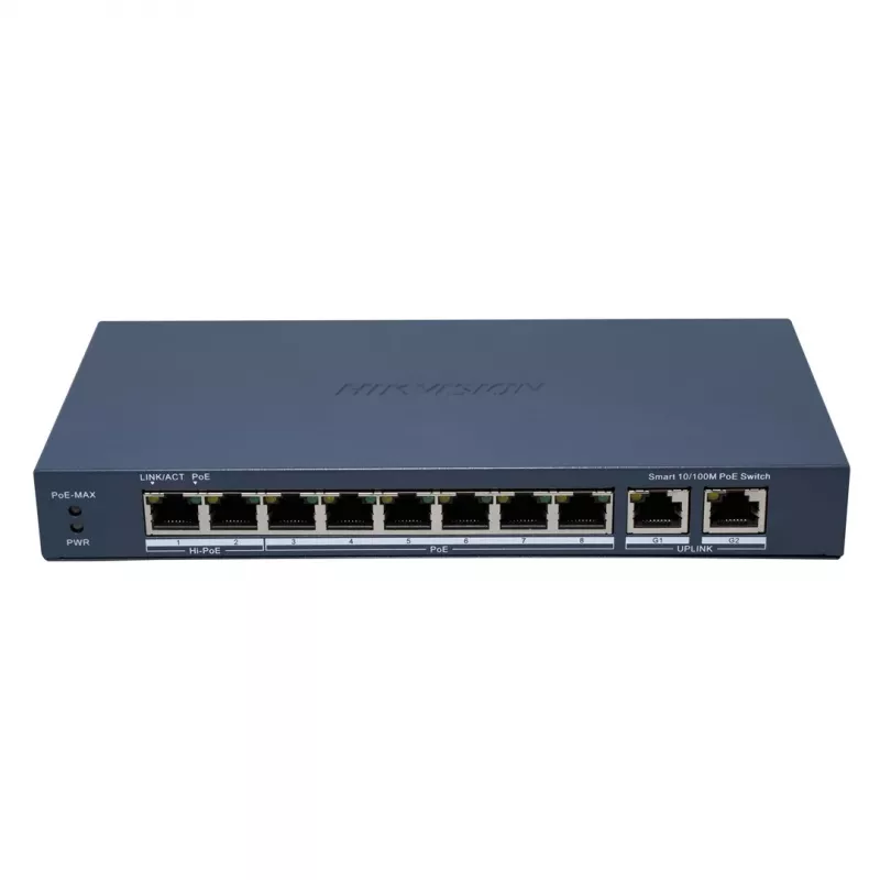 Przełącznik sieciowy Hikvision DS-3E1310HP-EI(B) zarządzalny Fast Ethernet (10/100) Power over Ethernet (PoE) szary