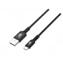 Kabel USB-USB C 2m silikonowy czarny Quick Charge