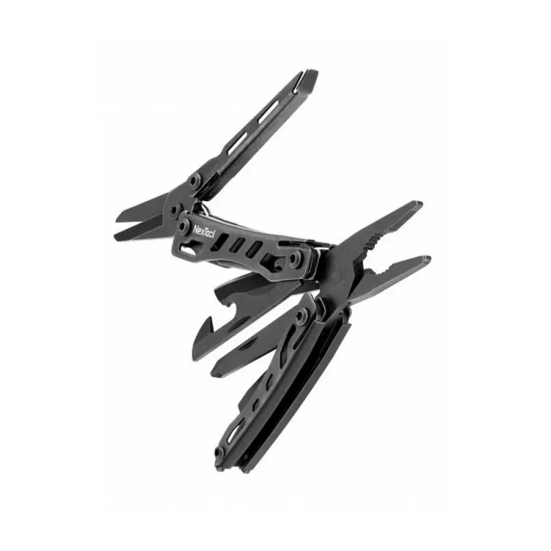 Multitool Nextool Mini FLAGSHIP NE20122 — 10-w-1 kompaktowe narzędzie wielofunkcyjne ze stali nierdzewnej, czarny, 67×27×17 mm, 83 g
