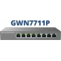 Zarządzalny przełącznik sieciowy Gigabit PoE L2 Grandstream GWN7711P — 8x RJ-45 10/100/1000, 48 V DC, do montażu na biurku/ścianie