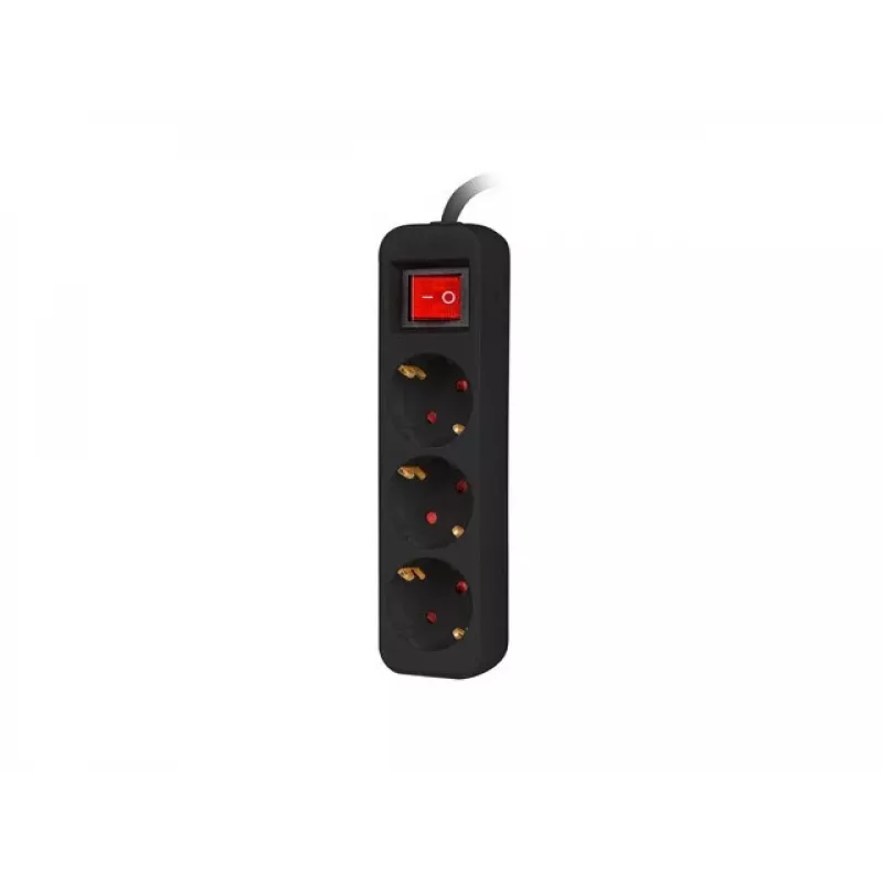 Przedłużacz zasilający Lanberg PS1-03F-0150-BK 1,5 m 3 gniazda AC wewnętrzny czarny