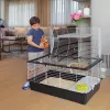 Klatka FERPLAST Casita 100 dla królików i świnek morskich, metal/tworzywo sztuczne, 960×570×560 mm, taupe/biały