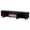Szafka pod telewizor Cama Meble Volare 200 x 39 x 49 cm, czarny/san sebastian z kominkiem