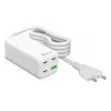 Ładowarka sieciowa MediaRange MRMA124 100 W AC, 3x USB-C, wejście 100–240 V, kabel 1,5 m, biała